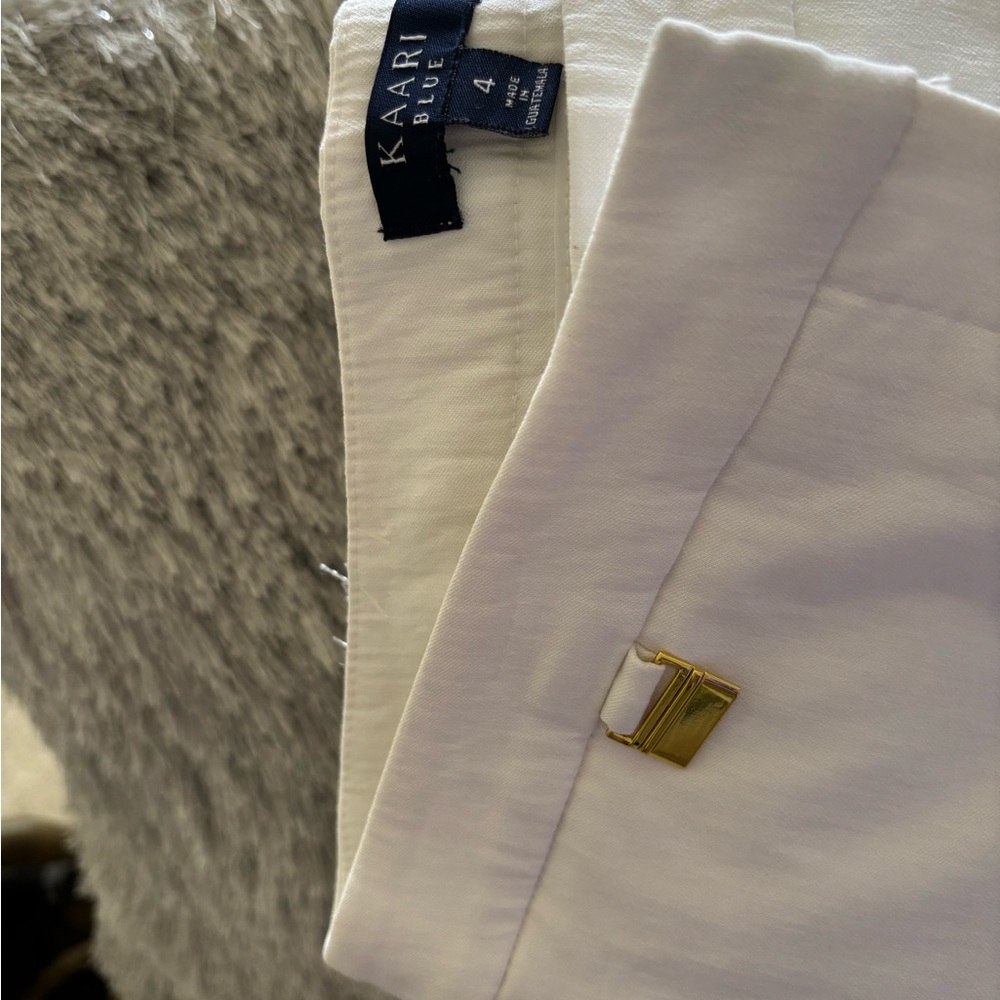 Kaarli White Pants with Gold Accent